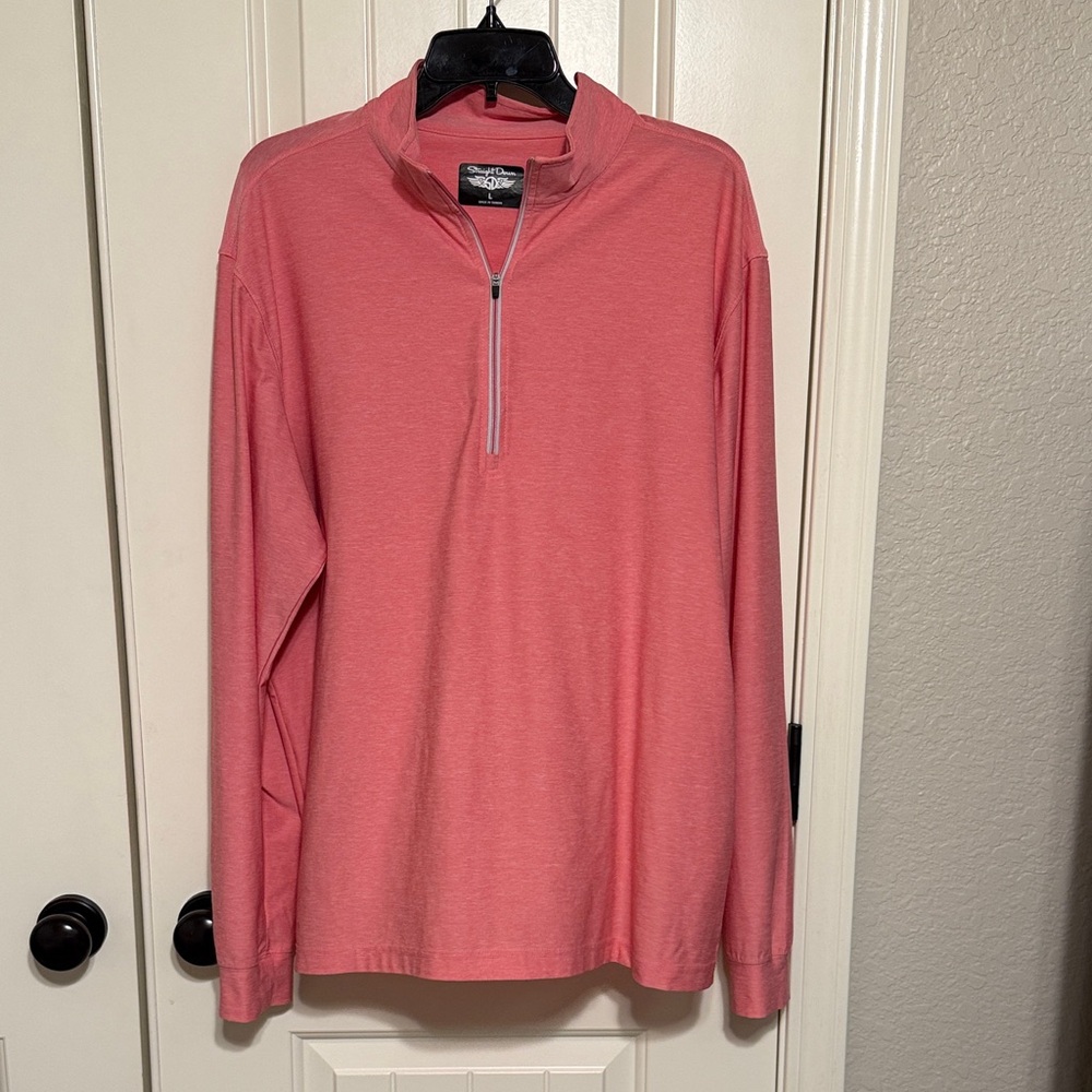 Straight Down Pink Quarter-Zip Pullover Large - image 1